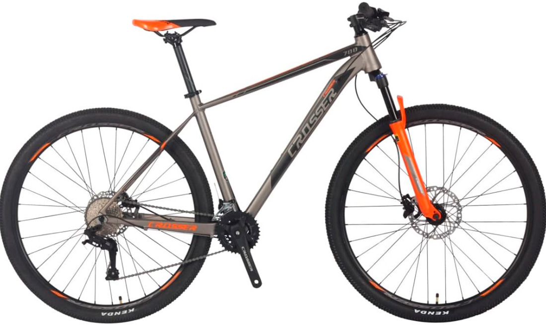 Фотография Велосипед Crosser First MT-042 29" 2021, размер L, Серо-оранжевый